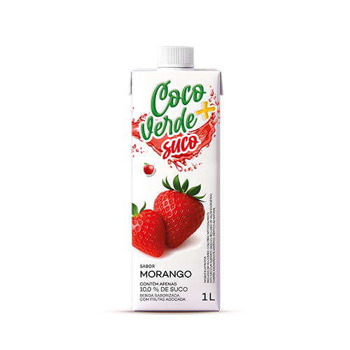 Suco Coco Verde+ Morango 1L
